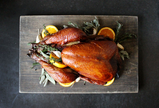 a large roasted Thanksgiving turkey